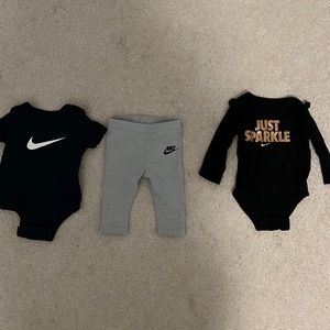 6 Month girl 3 piece Shimmery Nike Outfit